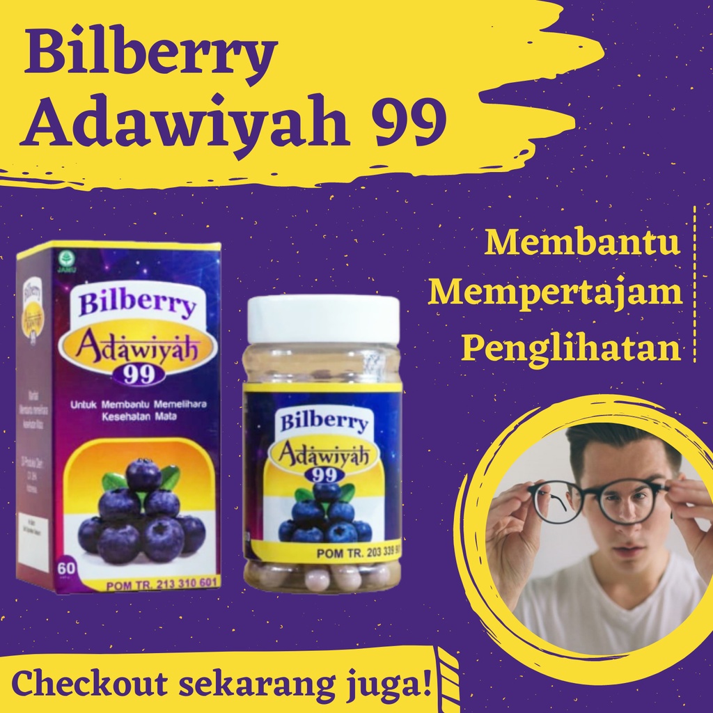 KAPSUL BILBERRY ADAWIYAH 99 / OBAT MATA MINUS / KATARAK / Mata lelah Obat Mata Minus Obat Mata Silinder Herbal Capsules FULL SEGEL Obat Pembersih Paru Tiens Tiensi Tiansi BISA COD 100% SEGEL