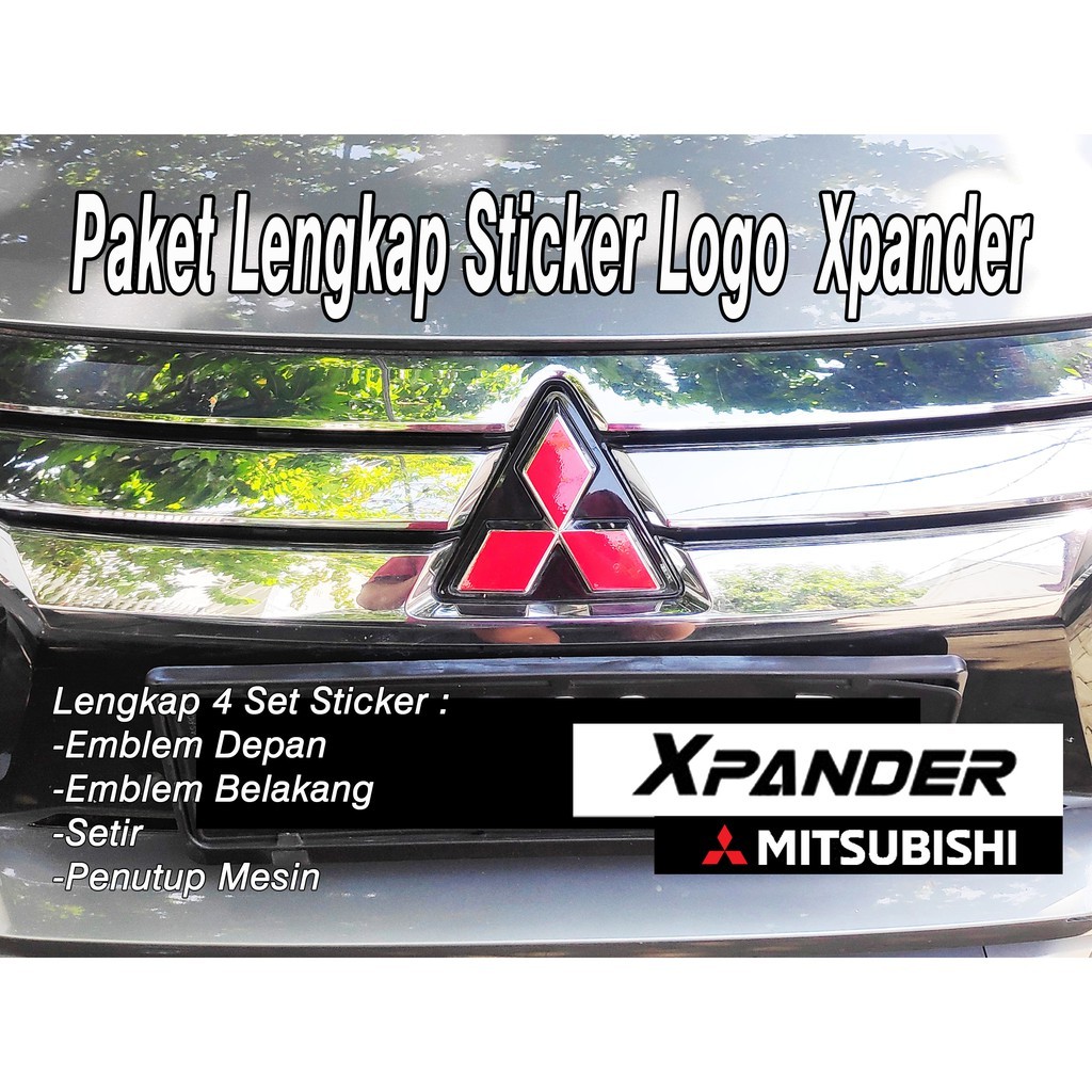 Paket Lengkap Stiker Logo Xpander Merah Glossy (Depan,Belakang,Setir,Mesin)