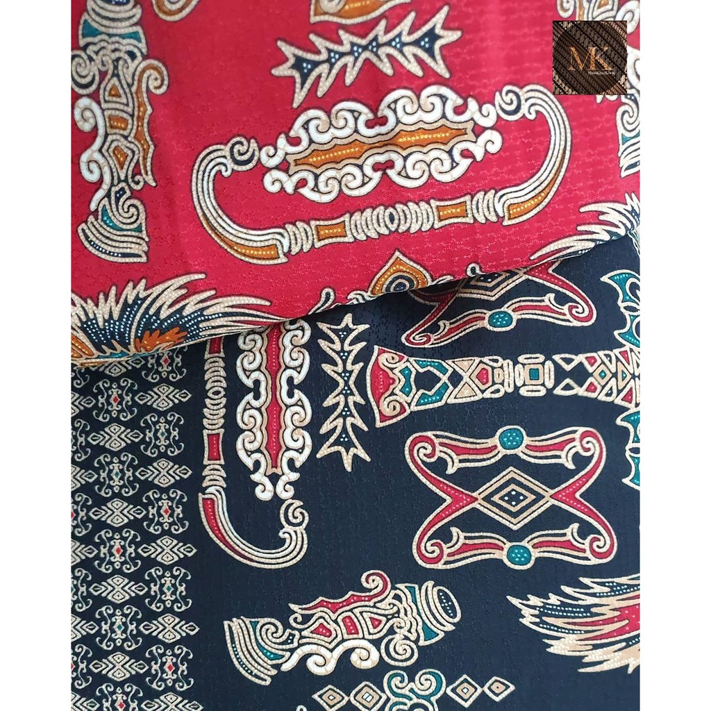 KAIN KATUN BATIK METERAN PENDOPO HITAM MERAH BATIK COUPLE