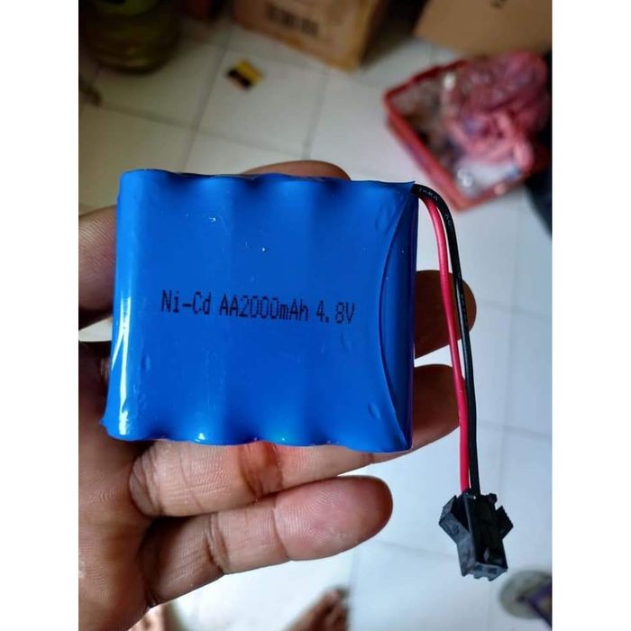 Baterai Batre RC Mobil Remot 4.8V 2000mAh Socket Hitam