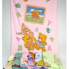 Handuk Mandi Bayi Microfiber Warna Karakter Binatang Lucu 50X100 CM