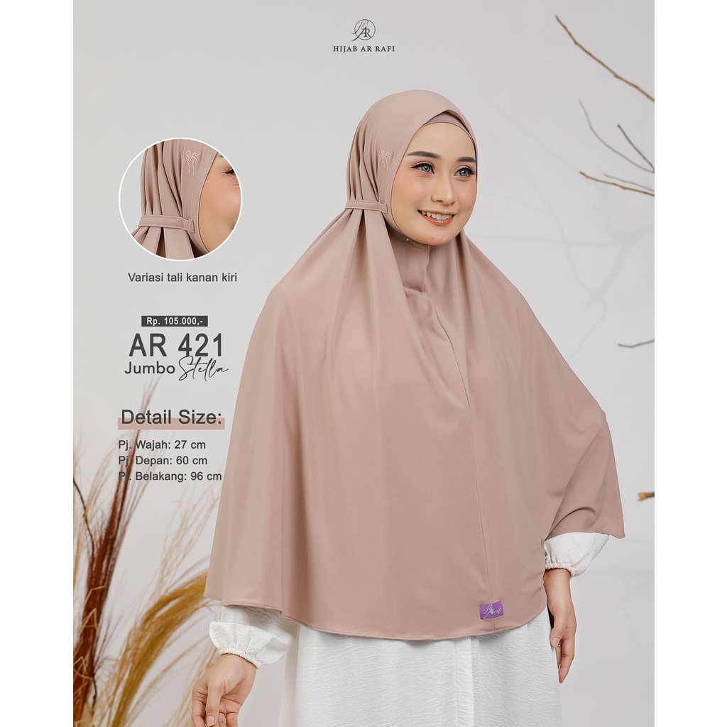 Terbaru Jilbab Tali Jumbo Arrafi AR 421 Jumbo bergo maryam tali Hijab Arrafi Instan Bergo Kerudung