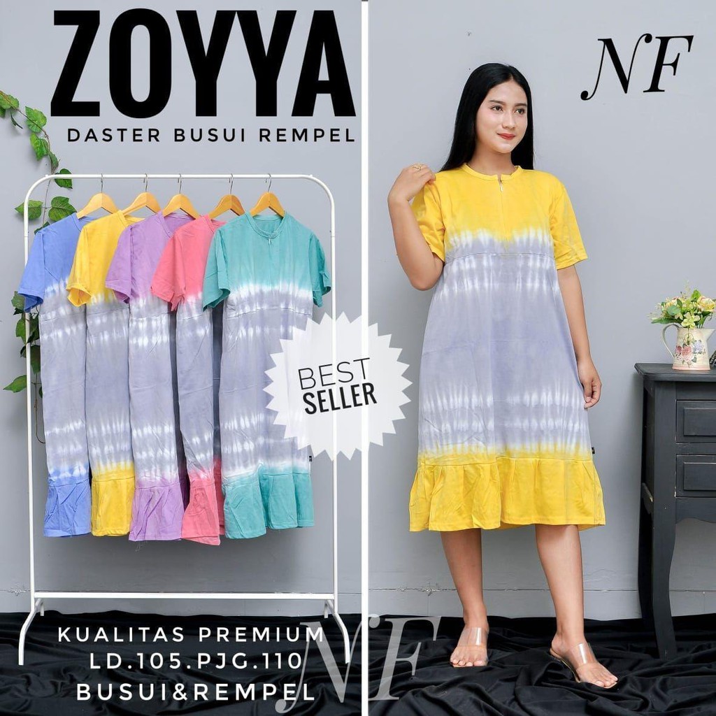 Daster kaos ZERA SEFIA ZOYA tie-die | KAOS COTTON 30S ADEM HALUS MENYERAP | BAJU TIDUR LENGAN PENDEK