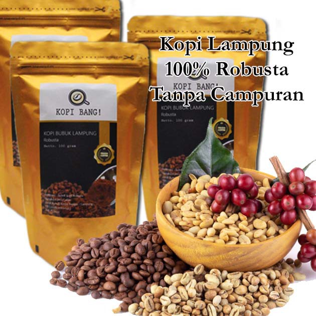 

KOPI BUBUK LAMPUNG / KOPI HITAM / KOPI ROBUSTA ASLI LAMPUNG BANG! 100G / BUBUK KOPI