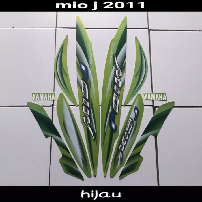 Stiker Striping List Body Full Set Motor Yamaha Mio J 2011 Hijau TERMURAH