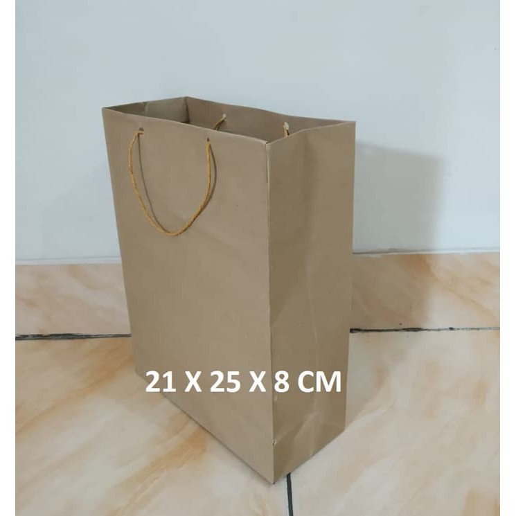 

HOT SALE PAPERBAG/PAPER BAG/ KANTONG BELANJA POLOS UK. 20X24X8 CM