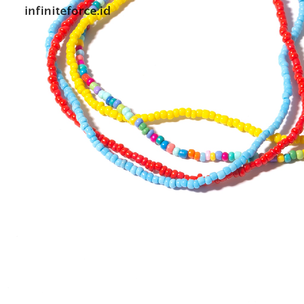 Kalung Choker Manik-Manik Warna-Warni Gaya Bohemia