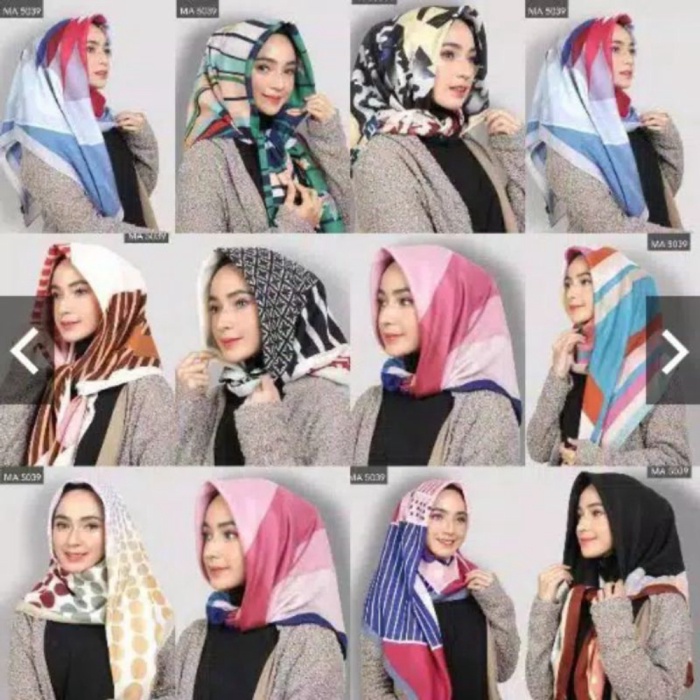 Jilbab Segiempat Motif POLYCOTTON katun jilbab Segi empat murah jogja grosir Segi4 Promo