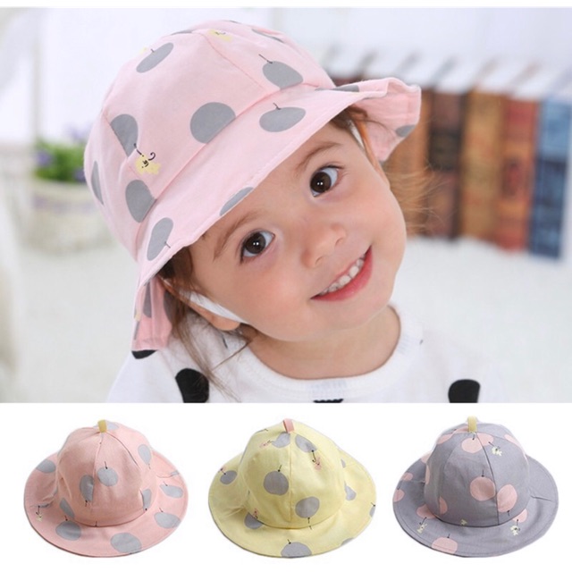 9-20 bulan Topi bucket anak perempuan musim semi/ panas Baby Girl summer hat cap polkadot