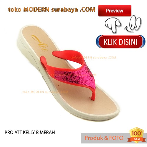 PRO ATT KELLY B MERAH sendal wanita jepit karet casual flip flop