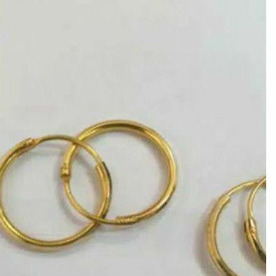 Anting bulat polos dewasa anak emas asli 700 70% 16k 16 karat mas tua murah