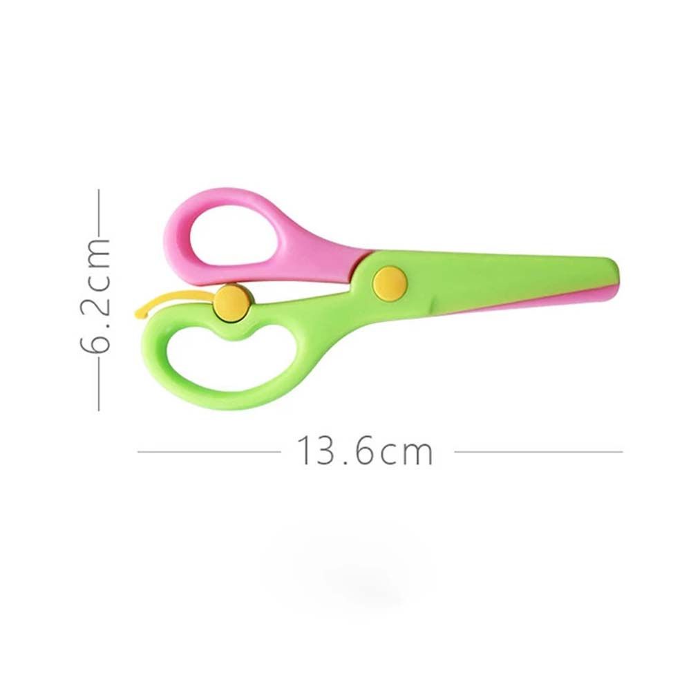 ELEGANT Mini Round Head Scissors Kindergarten Plastic Scissors Paper Cutting DIY Tool Shear Album Scrapbook Photo Cut Handicraft School Supplies Safety Art Scissors/Multicolor