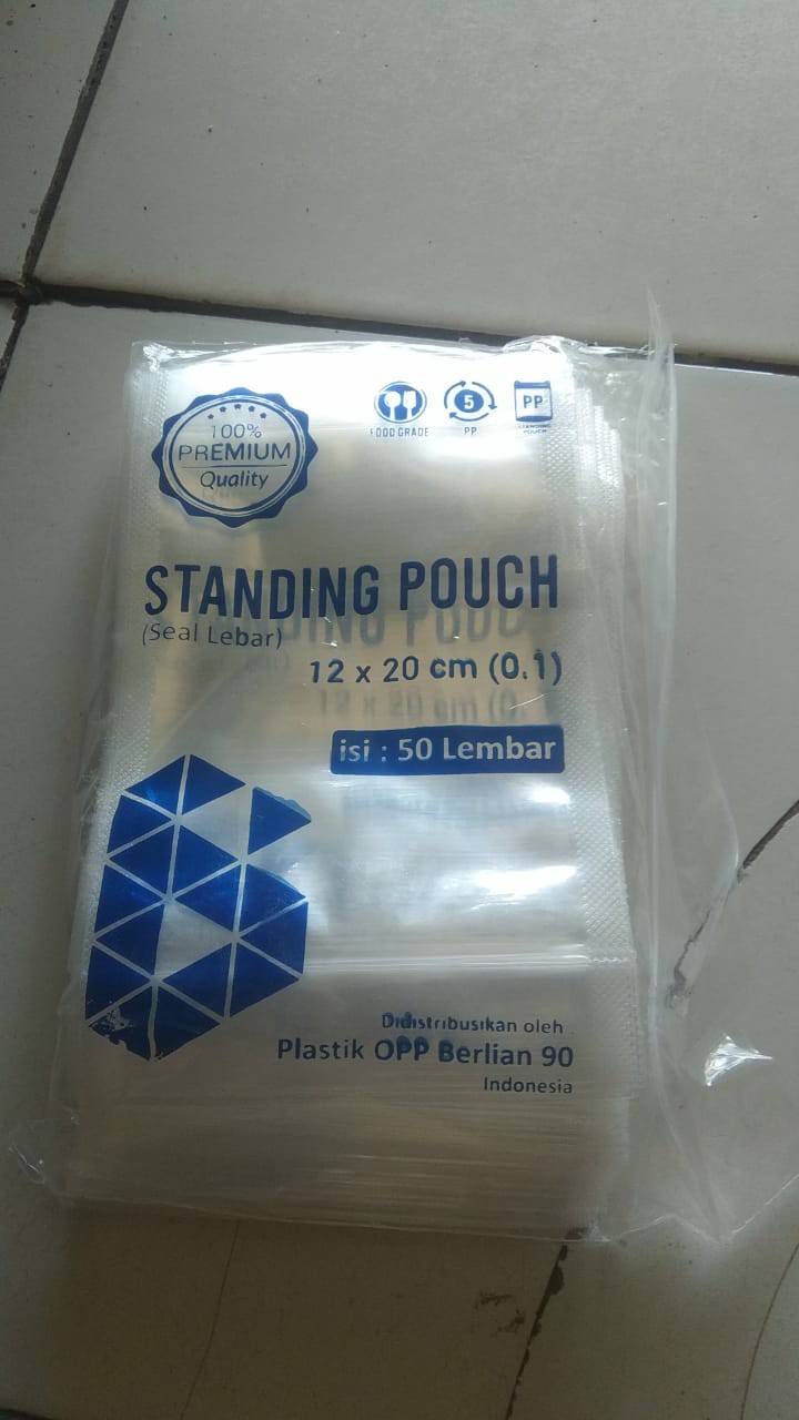 Plastik Standing Pouch / Plastik Makanan Kemasan Berdiri 14x22 Cm