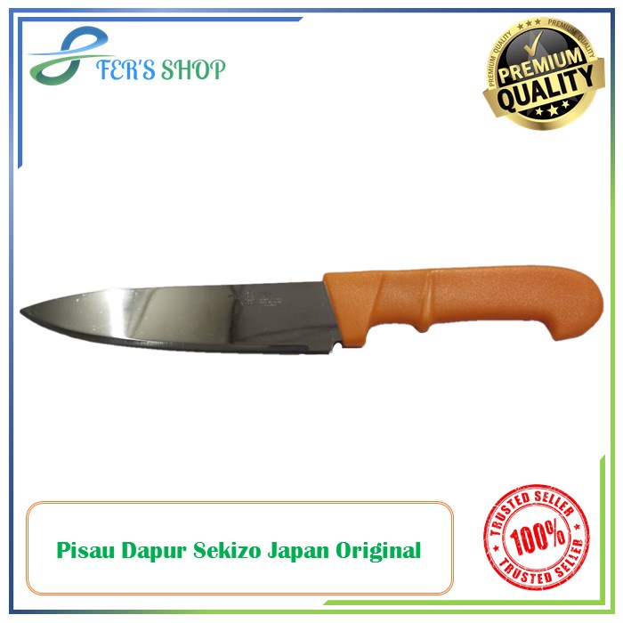 PISAU DAPUR ORIGINAL JEPANG  SEKIZO GAGANG KUNING 6 inch/ PISAU DAPUR JAPAN SEKIZO GOLDEN FISH / JAP