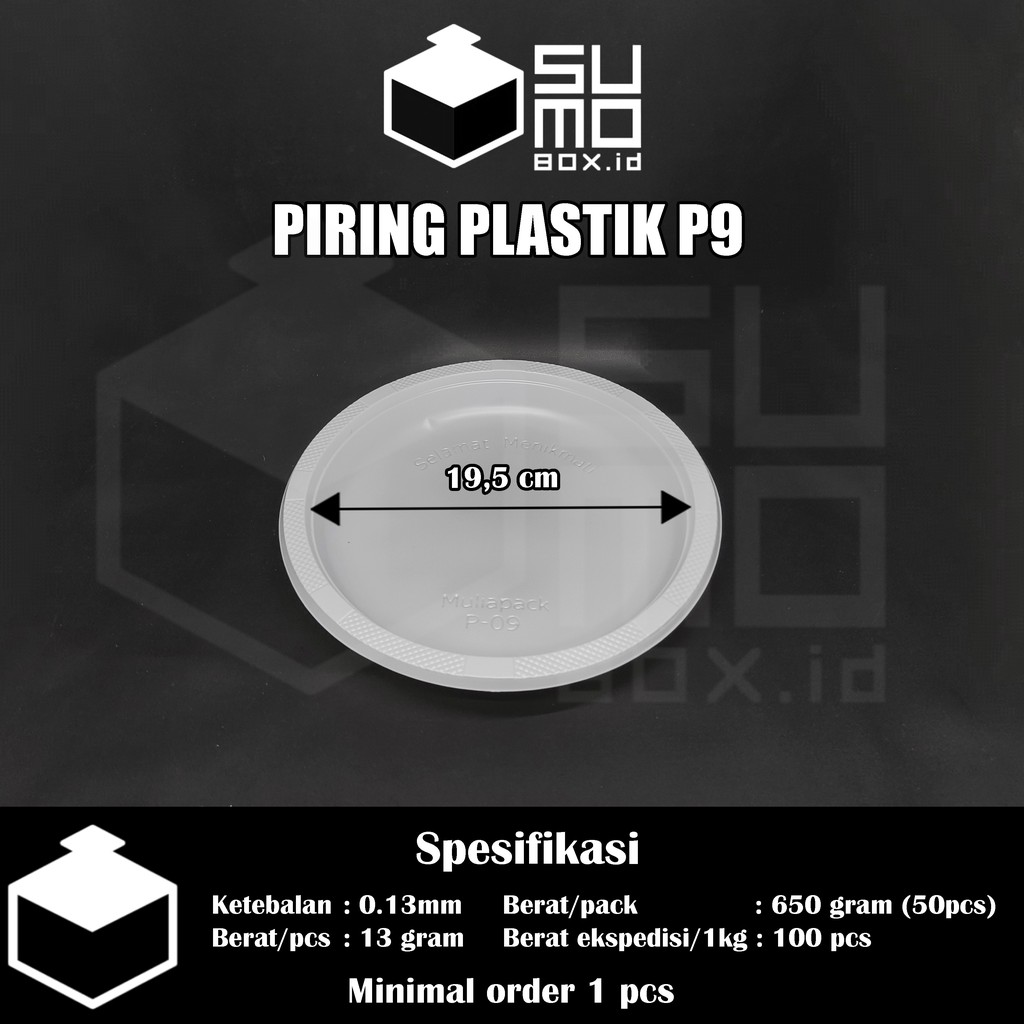 Piring plastik putih susu P9 / Piring plastik Besar L / Piring kue,makan disposable [ECERAN]-1