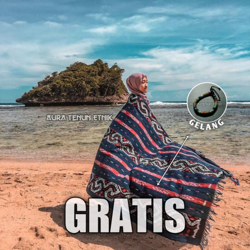Kain Tenun Ikat  Blanket Etnik AT18 Jepara Ntt Lombok Lurik Baju Tenun Couple Pasangan Pria Wanita