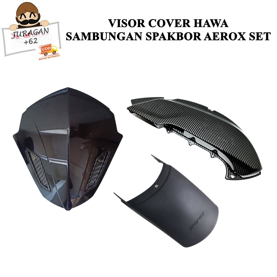 VISOR COVER HAWA FILTER CVT SAMBUNGAN SPAKBOR AEROX 155 SET