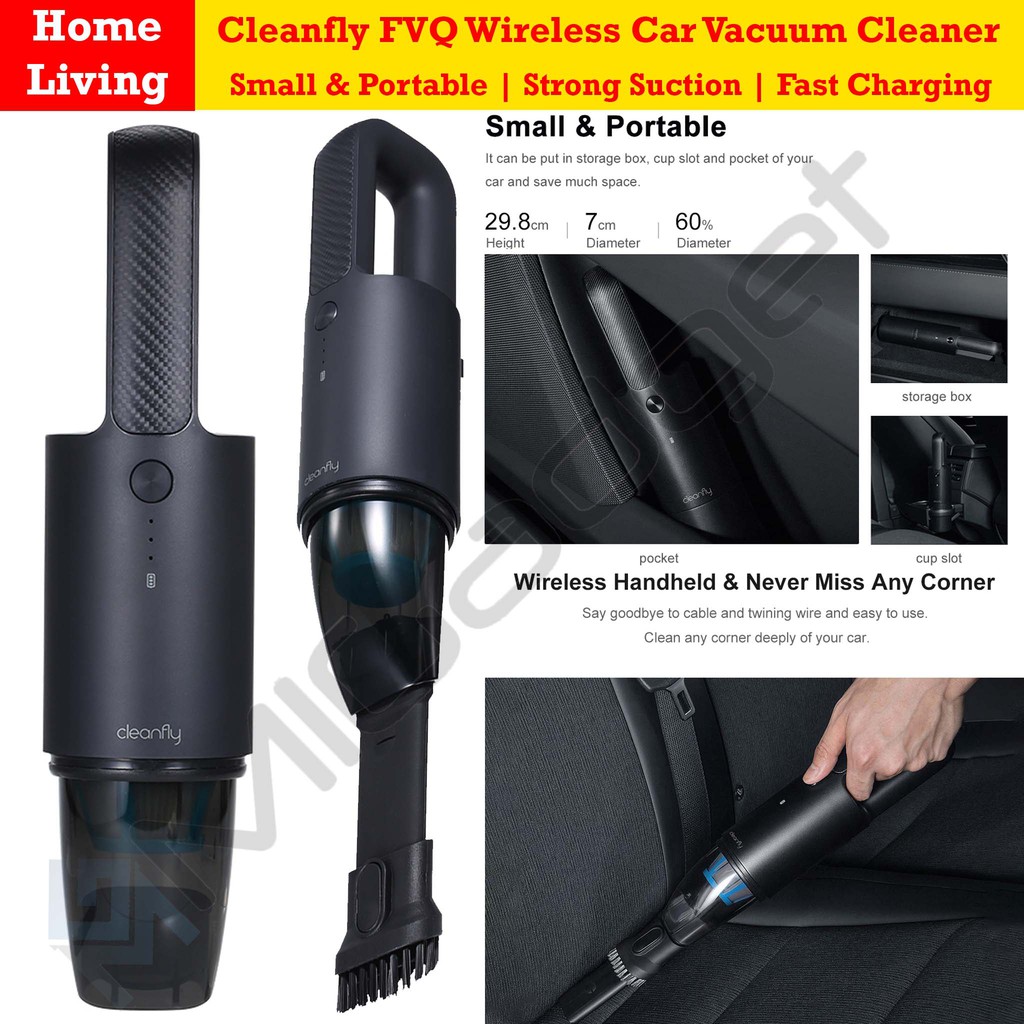 Cleanfly FVQ Portable Wireless Handheld Vacuum Car Cleaner