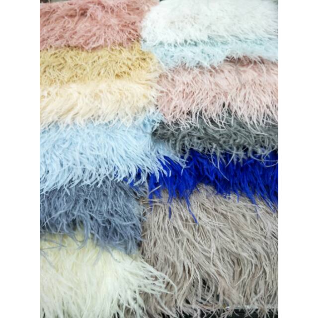 Renda Bulu Ostrich lebar 8cm - 10cm Ostrich Feather