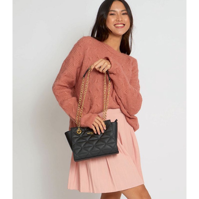 Tas Cangklong Bahu Wanita Import Noire Quilted Bowler shopie Sophie Martin Paris original shopi shop