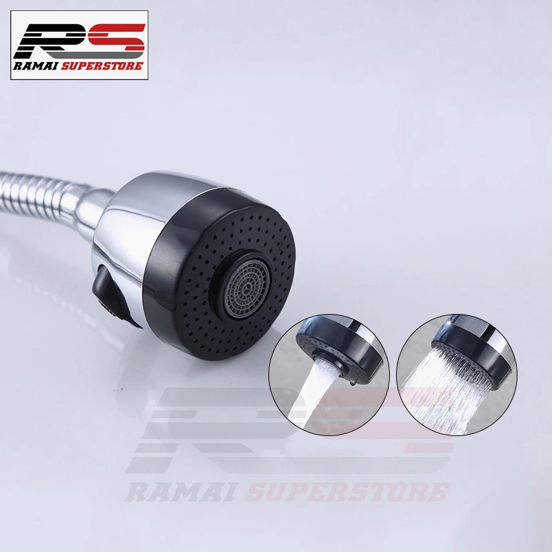 Keran Angsa Fleksibel Kepala Besar Kran Cuci Piring Sink Stainless