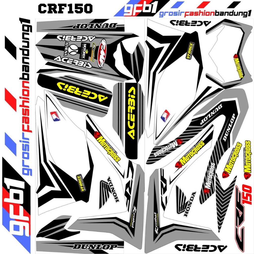 Decal Motor cross Trail Adventure CRF 150 Variasi Dunlop