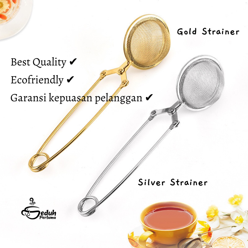 

Premium Seduh Pertama Tea Infuser Strainer With Handle - Saringan Teh Stainless Steel Handle Clip