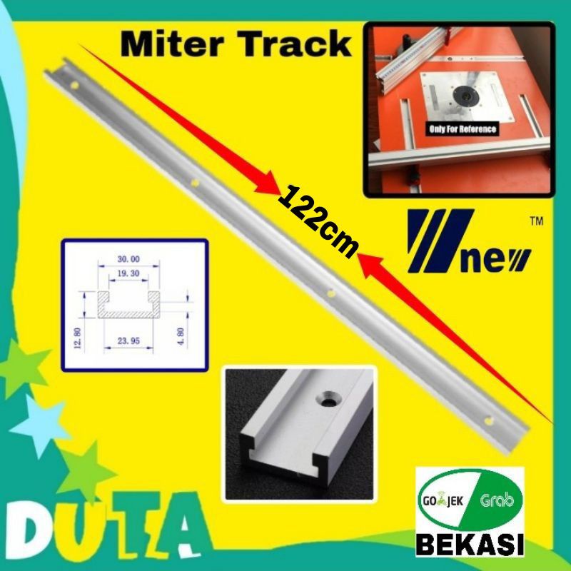 Original Brand NEW 122cm  Miter Track T-track Rel Untuk Meja Potong Table Saw Meja Router Meja Drill