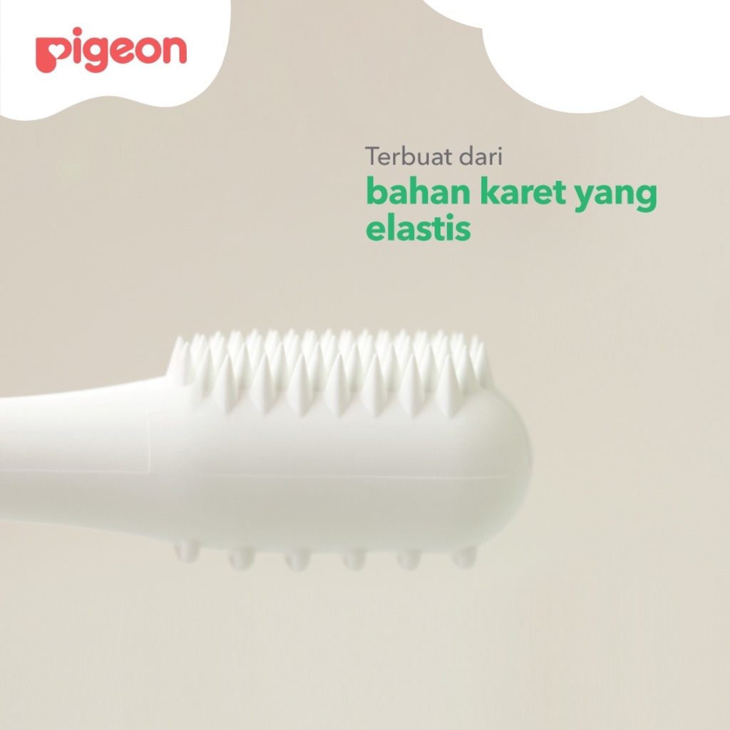 Pigeon Baby Training Toothbrush Lesson 1 Yellow Sikat Gigi Bayi Tahap 1 Kuning