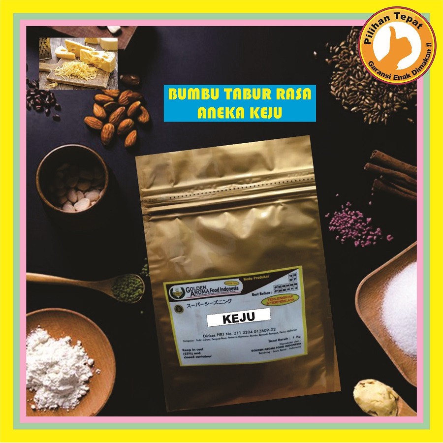 

GAFI Food Bumbu Tabur Aneka Rasa Keju 1 Kg Lezat Gurih Murah Halal, Varous Cheese Flavour Seasoning Powder 1Kg