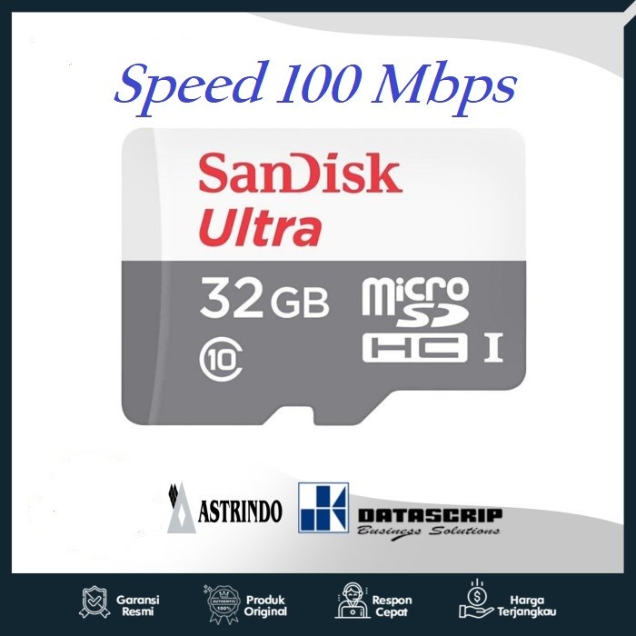 Sandisk Ultra Micro SD 32GB 100Mbps CLASS 10 MicroSDHC Original