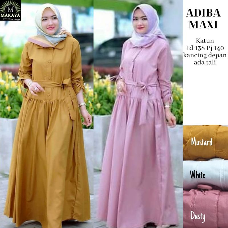 Gamis Dress JUMBO BUSUI matt Katun✔️ LD 138-145cm✔️PB 140cmFULL KANCING AKTIF✔️ADA TALI PINGGANG ✔️ 