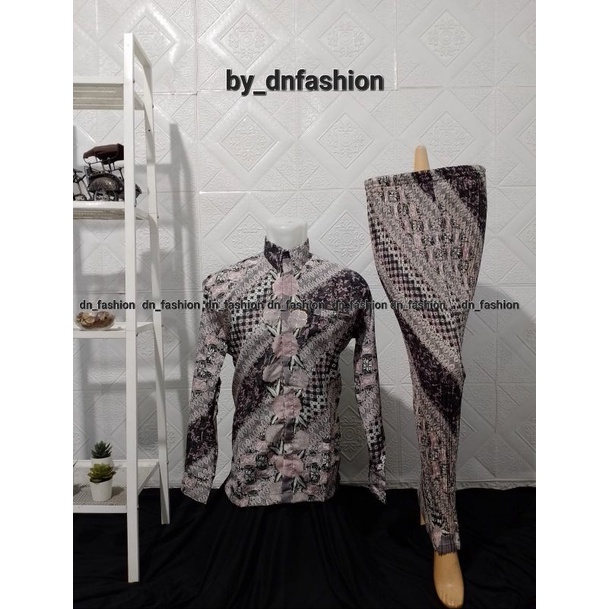 Kemeja Batik Couple Lengan Panjang Couple Abu//Kemeja Batik//Rok Plisket Batik//Kemeja Batik Terlaris//Kemeja Batik Modern//Bawahan Tradisional//Kemeja Pesta//Terlaris//COD