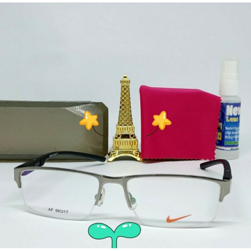 frame half frame kacamata minus sporty frame pria wanita