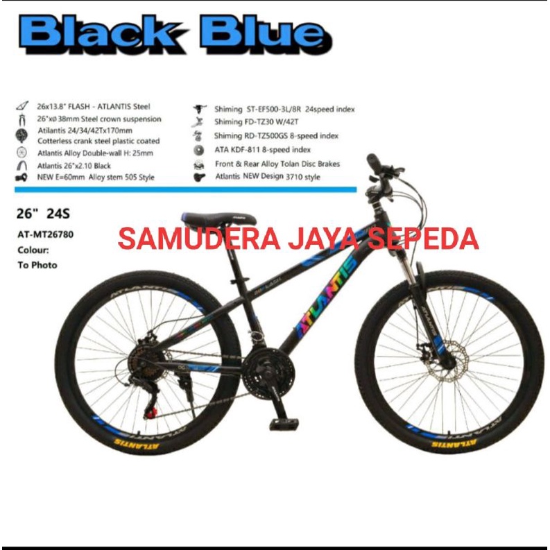 0Sepeda Gunung MTB 26 Inch ATLANTIS FLASH AT-780 3x8 Speed