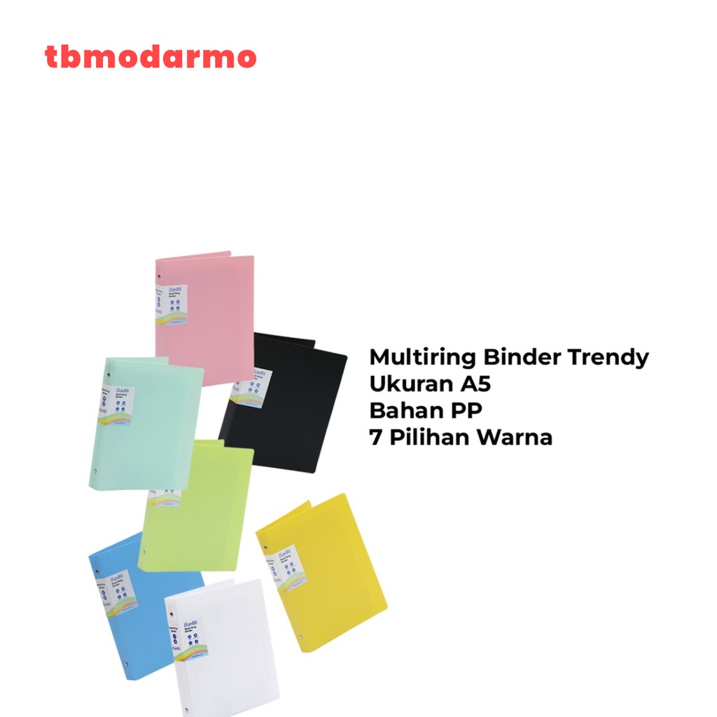 TBMO Bantex Multiring Binder Trendy Warna Polos A5 20 Ring 3124