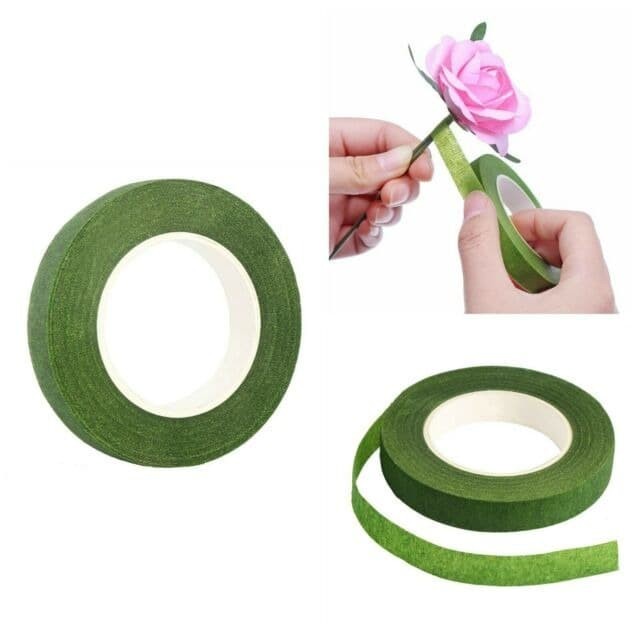 Isolasi Daun Leaf Tape Hijau 10yd 10 Yard Merekatkan Hasil Karya Tangkai Bunga Artificial Dekorasi Aksesoris Accessories Selotip Floral Tape Perekat Flowers Prakarya Kesenian Seni Art Kerajinan Craft DIY Grosir Prakarya Malang