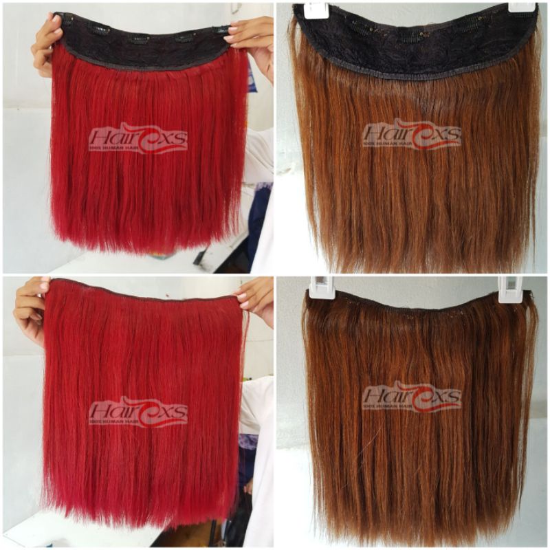 Hair Clip Rambut Asli Human Hair Hair Extension Big Layer Warna Rambut Sambung 30,40,50,60,70CM