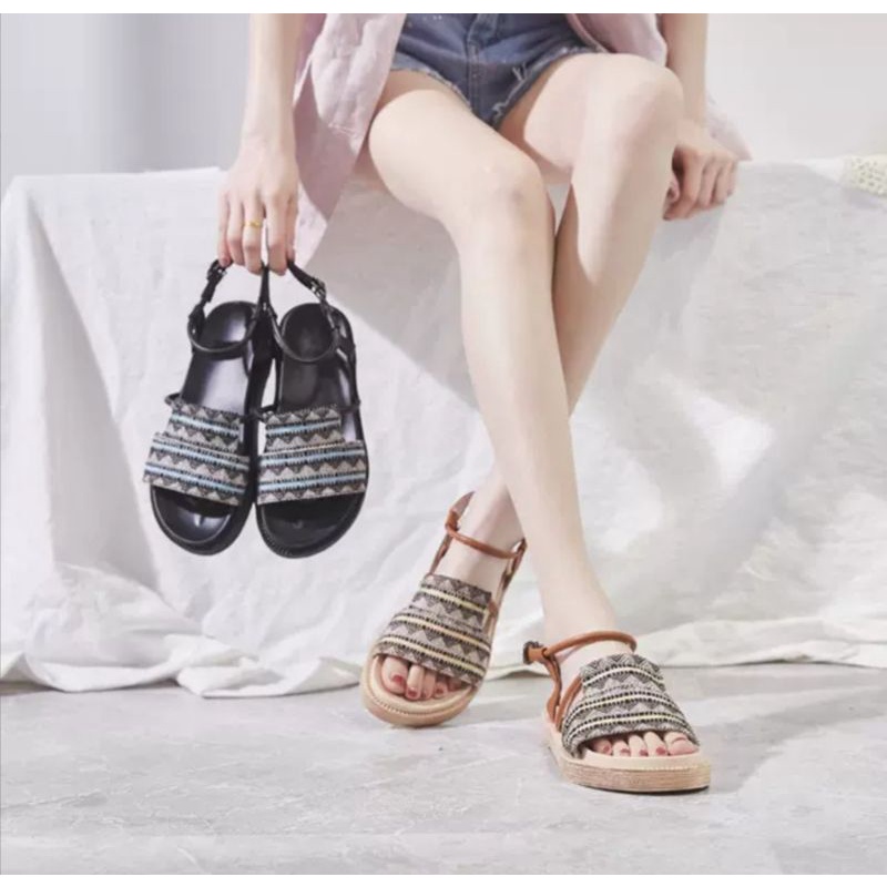 Sandal Wedges Wanita FLORIDA Import Balance 238-1 Sandal Gladiator Korea Style 3613 Import Premium B