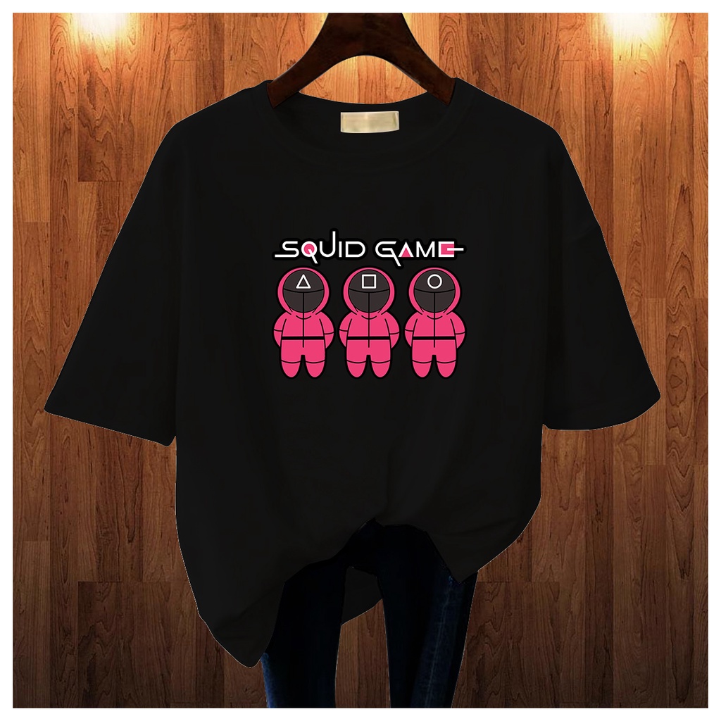 CALVIERO SHOP - BAJU KAOS ATASAN WANITA DEWASA REMAJA PRINT SQUID GAME