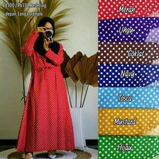 [ katalog 3 ] GAMIS KATUN KOTAK - MOTIF POLKADOT - PENTAGON NEW - gamis remaja trend di jamannya