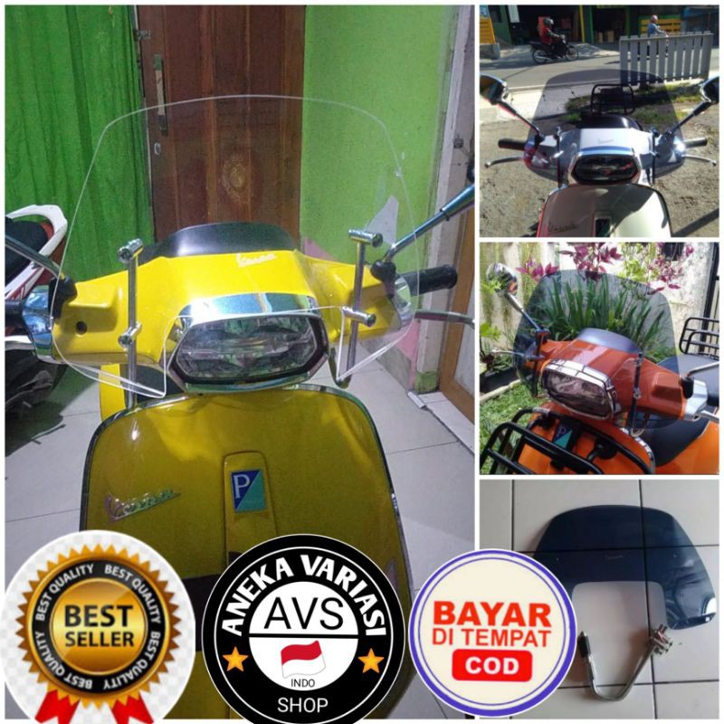 windshield aksesoris Vespa matic modern.vespa S 125 150 dan sprint / aksesoris Vespa matic