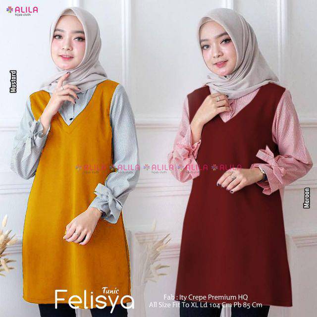 FRLISYA TUNIK ALILA/ ITY CREPE PREMIUM / TUNIK REMAJA WANITA/BLOUSE