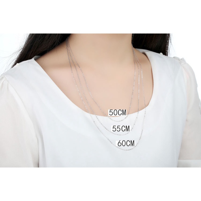 Kalung Rantai Choker Panjang Bahan sterling silver 925 100% 10 Gaya Ukuran 50-60cm