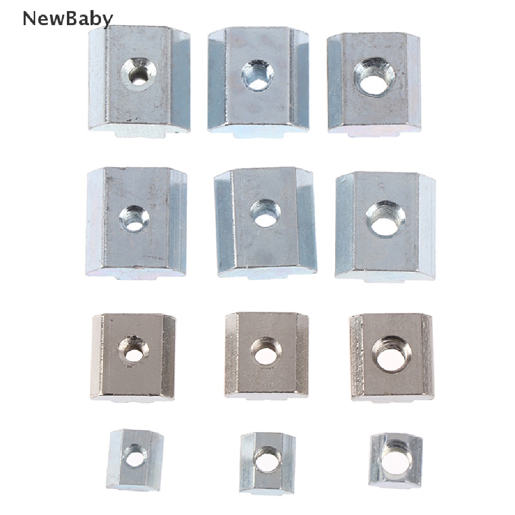 10pcs T Sliding Hammer Nut Block Bentuk Persegi M4 / M5 / M6 Nut 20 / 30 / 40 / 45