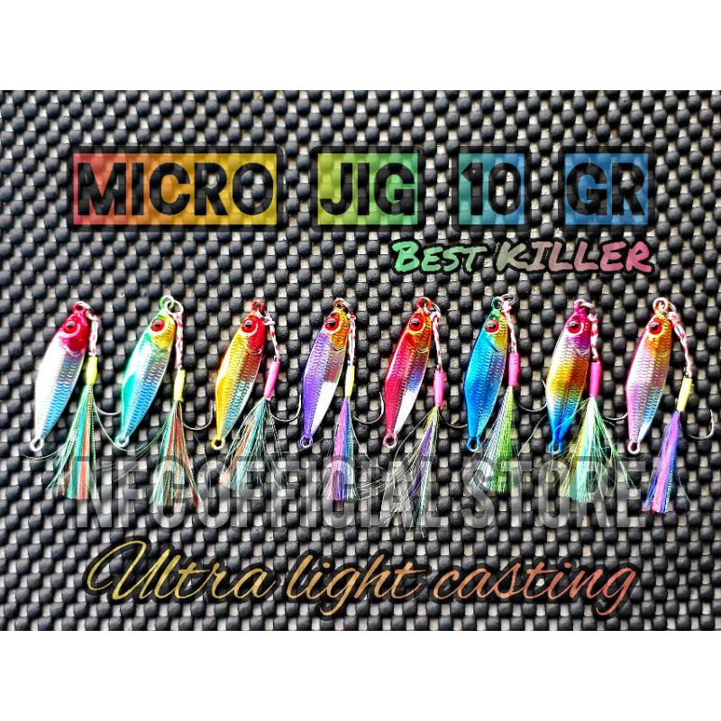 Micro jig / Metal jig 10 gr TETRA dengan Single dan Double ASSIST HOOK, Best KILLER