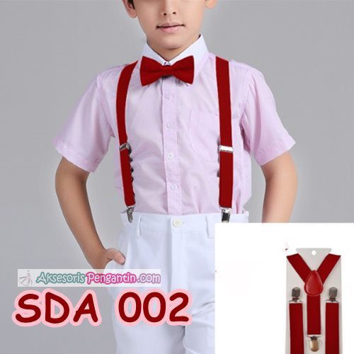 Suspender Pesta Merah Anak Pria/Wanita l Aksesoris Baju Bretel-SDA 002