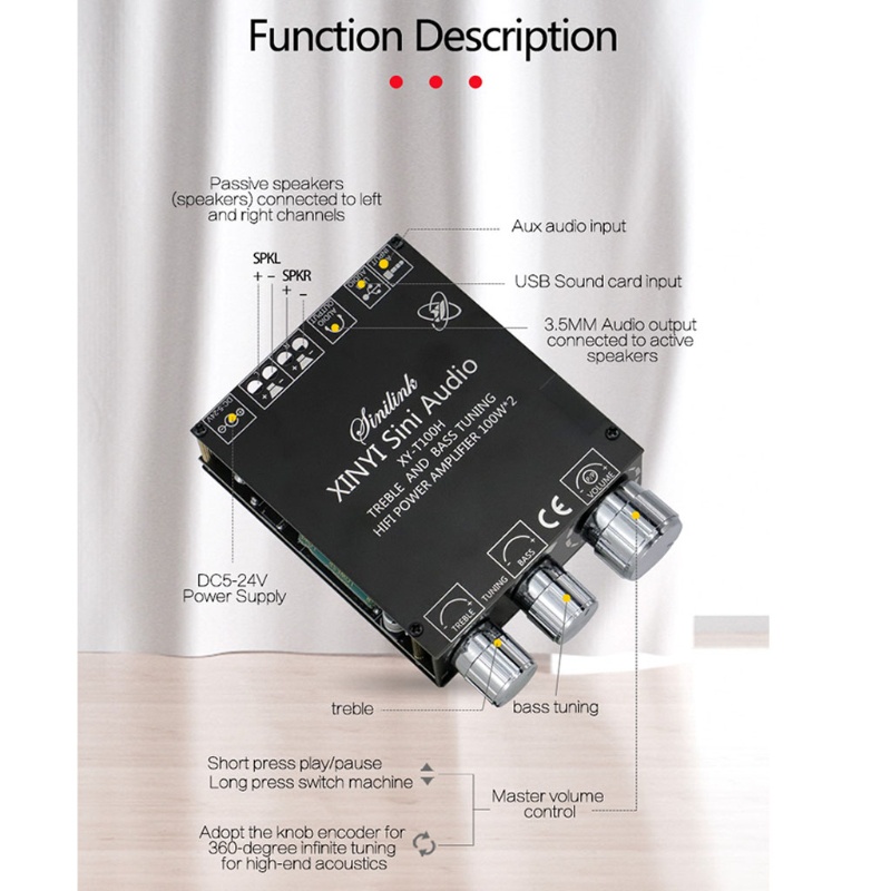 Btsg Amplifier Board Papan Amplifier 100W+100W Amp Board Dual Channel Pemasangan Mudah &amp; Password Gratis Sambung