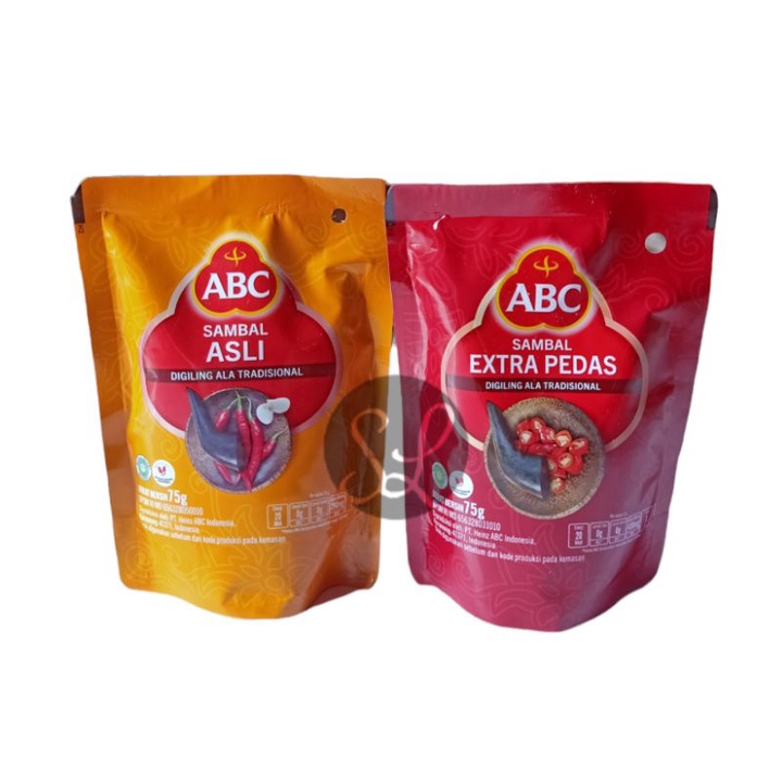 ABC Sambal Asli &amp; Extra Pedas Pouch 75 Gram