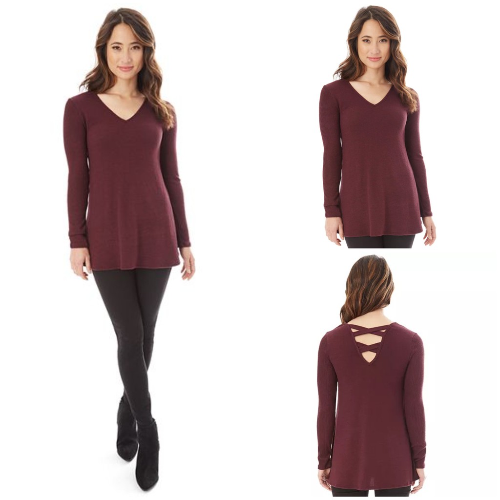 Sweatshirt IZ Byer Lattice Back Swing Top Wanita Original